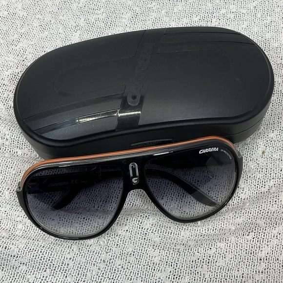 Carrera Speedway Aviator Sunglasses Black Red Orange Unisex Men Women